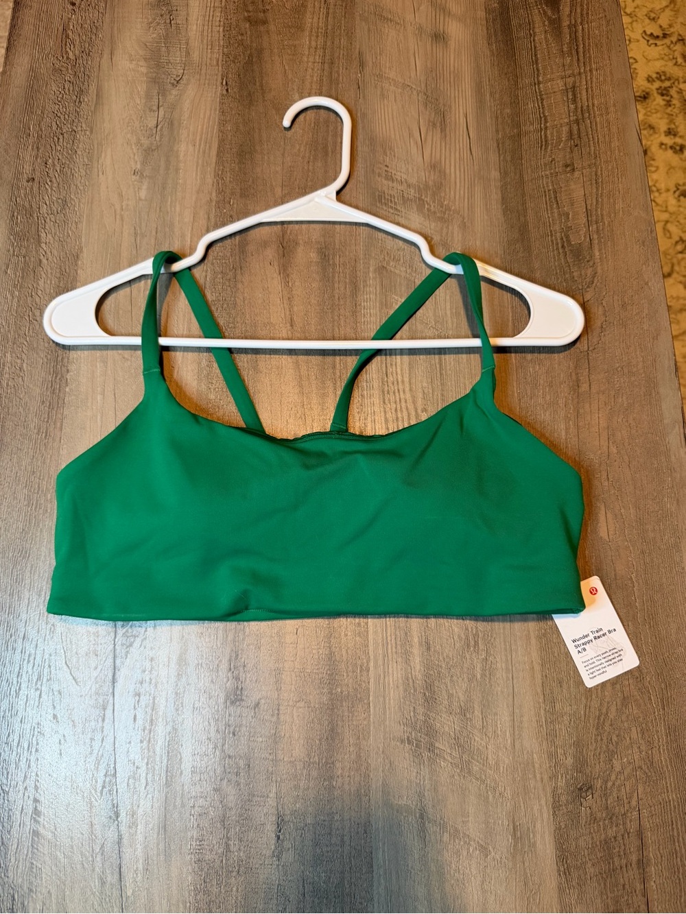 NWT Lululemon Wunder Train Strappy Bra Sz 12 A/B Cup *Raceway green*